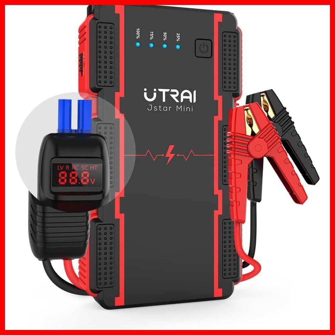 即発送 5.5Lディーゼル車対応 バッテリー | ブースター スマートブースターケーブル 7.5Lガソリンエンジン車 モバイルバッテリー機能 瞬間最大出力2500A LED緊急ライト 12V車用 安全保護システム ジャンプスターター PSE承認済み UTRA