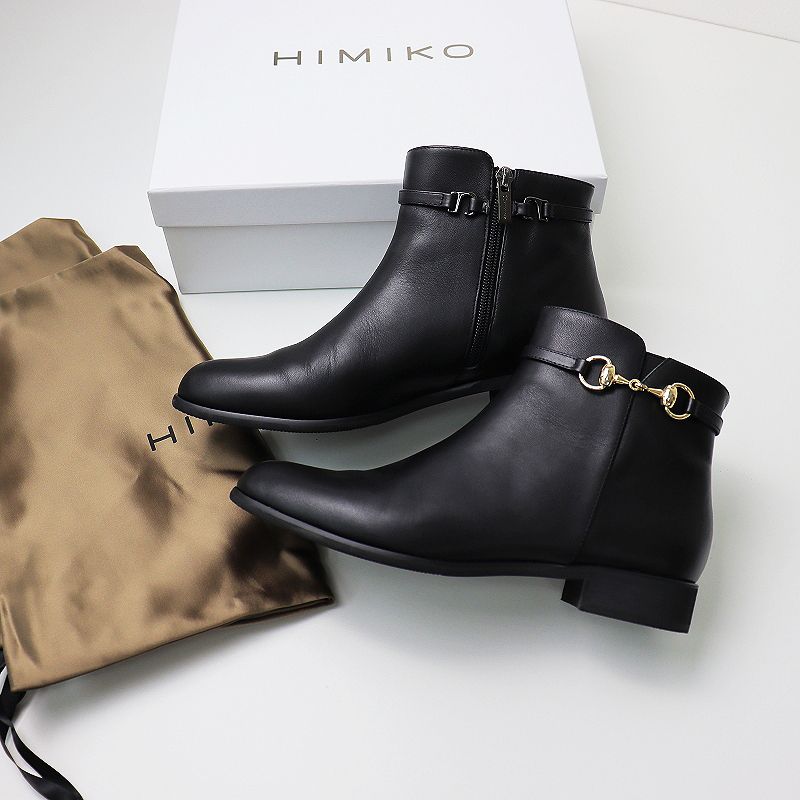 美品 卑弥呼 HIMIKO ヒミコ ビットモチーフ アンクルショートブーツ