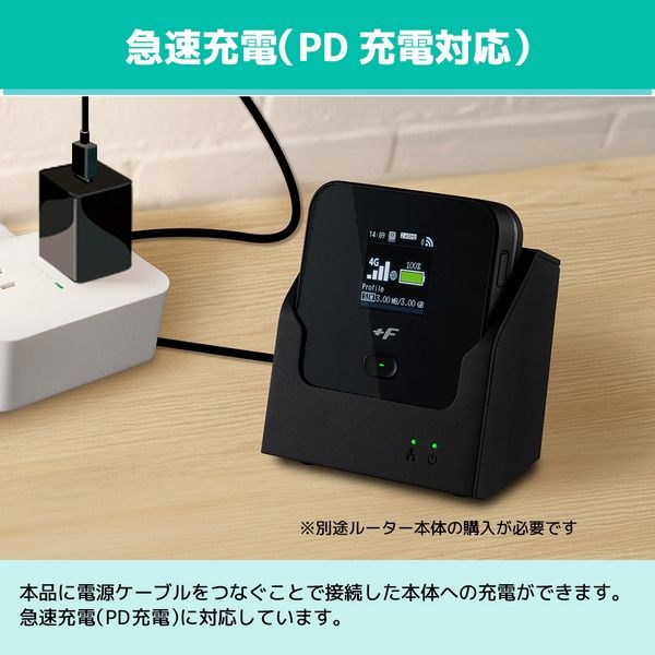 富士ソフト +F FS050W 本体+充電LANステーションセット商品 SIM