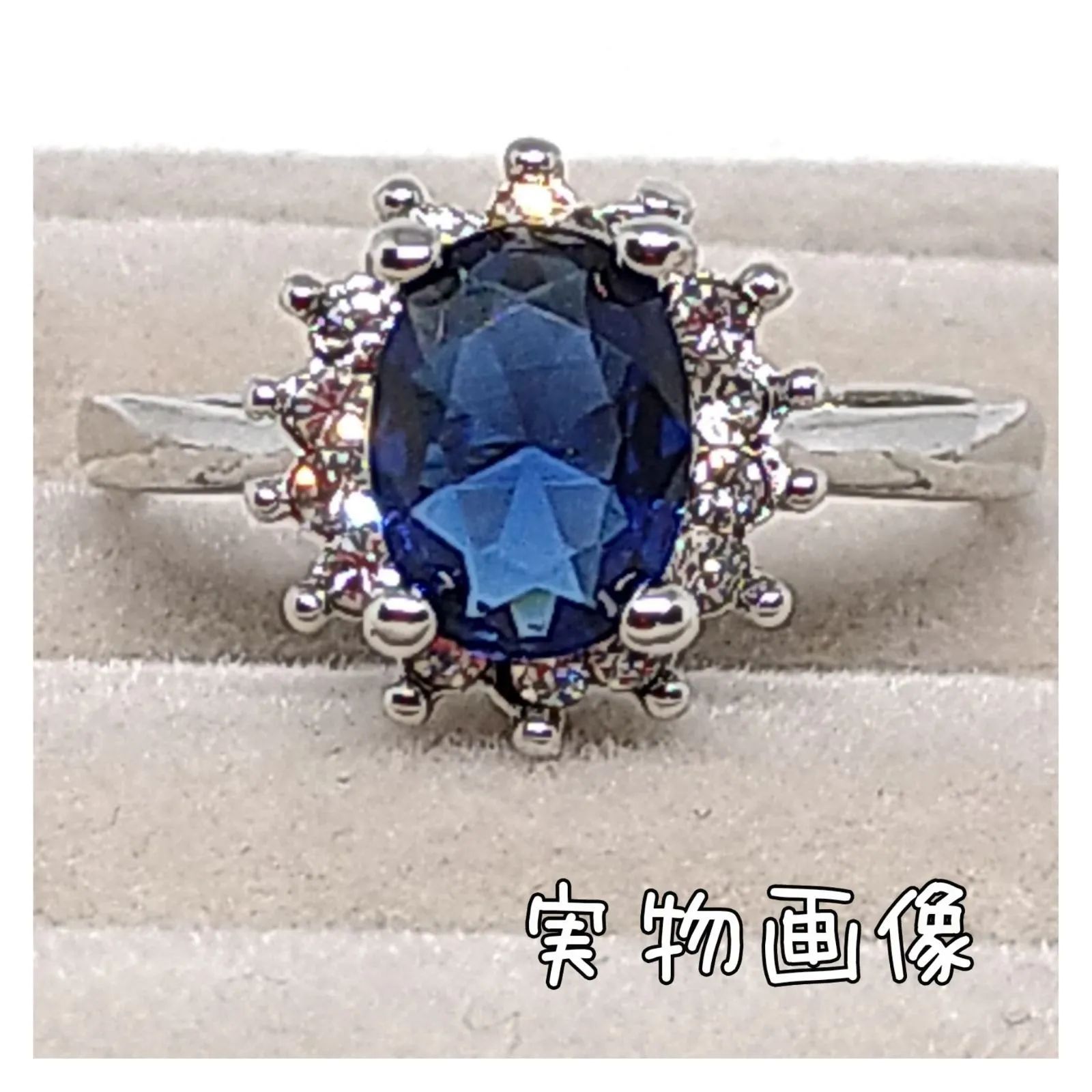 ✦3,2カラット最高級大粒サファイアリング シルバープラチナ仕上
