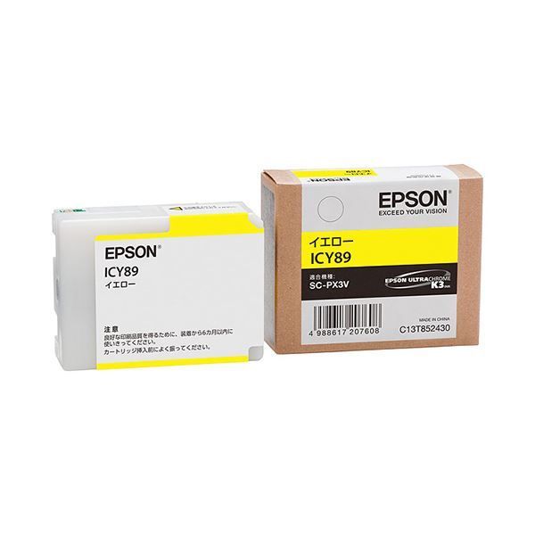 まとめ) エプソン EPSON インクカートリッジ イエロー ICY89 1個