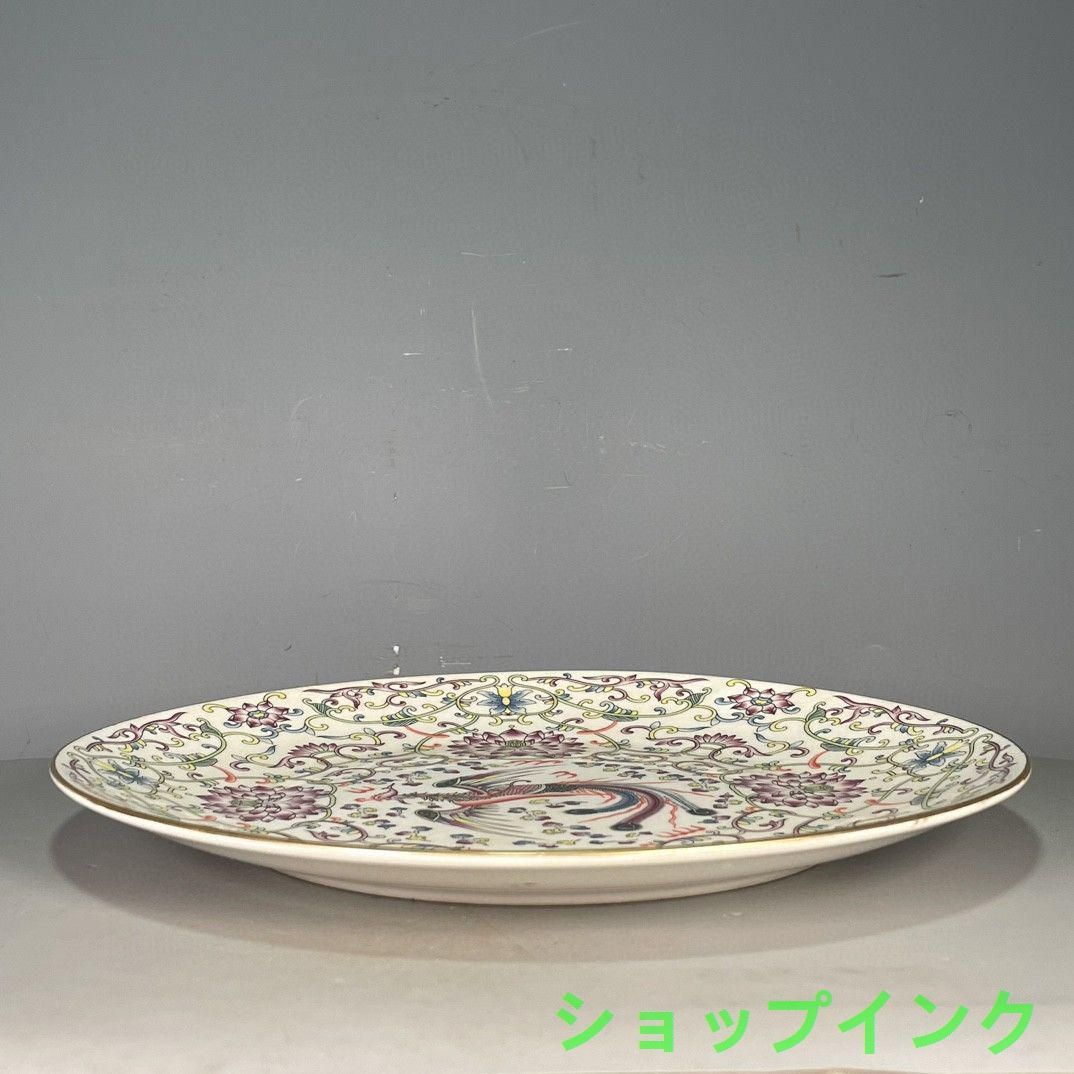 清乾隆五彩鳳紋賞盤 景徳鎮 陶磁器 装飾品 工芸品 美術品 置物