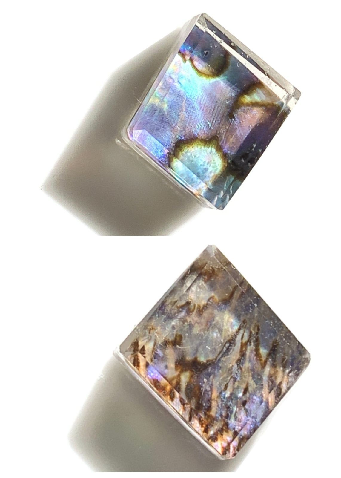 パウアシェル×クリスタルクォーツ ダブレット ストーン ネックレス 両面ペンダント チャーム SV925シルバー １点もの 60