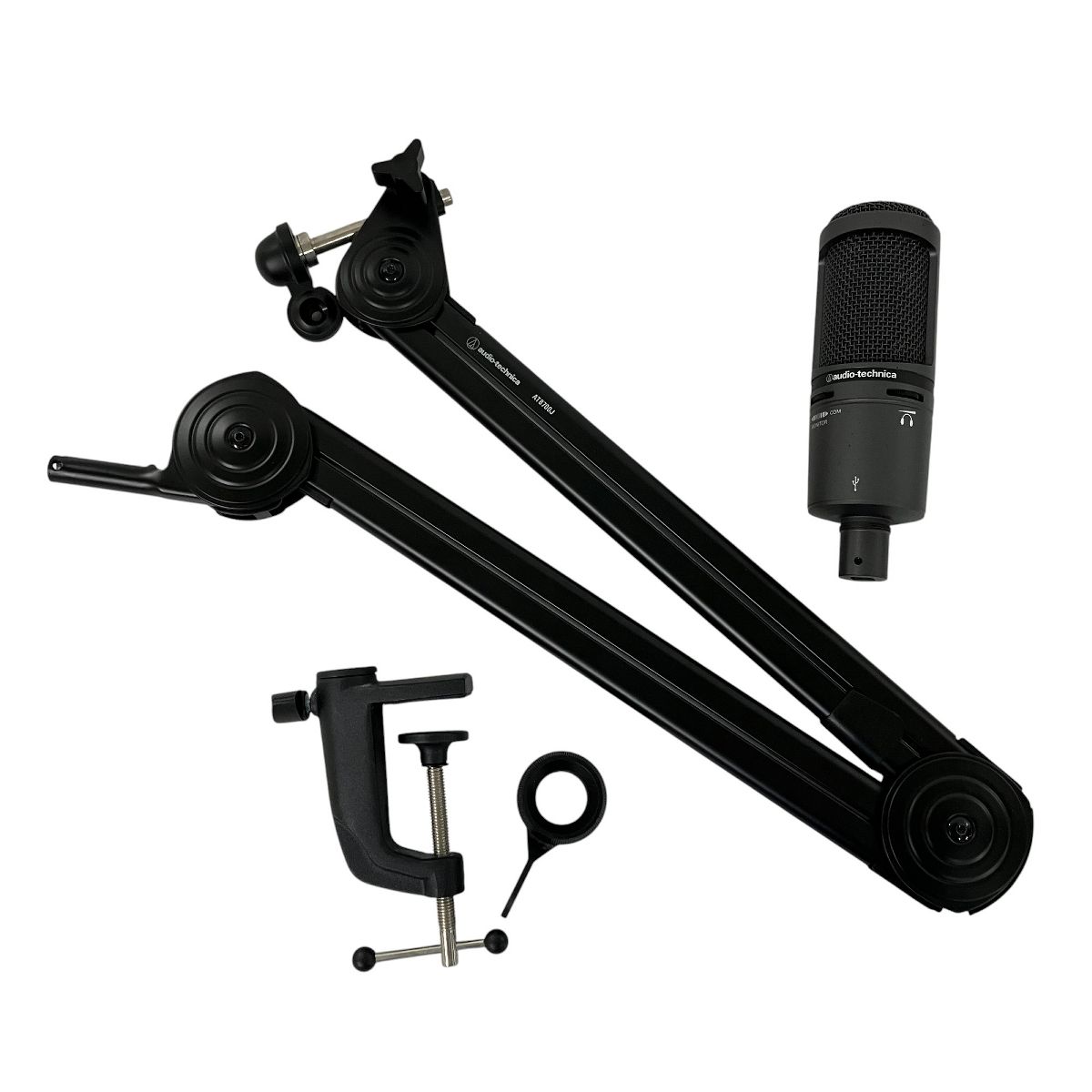 Audio-technica AT2020 AT8700J コンデンサーマイク アームセット 音響機材 Y10004448
