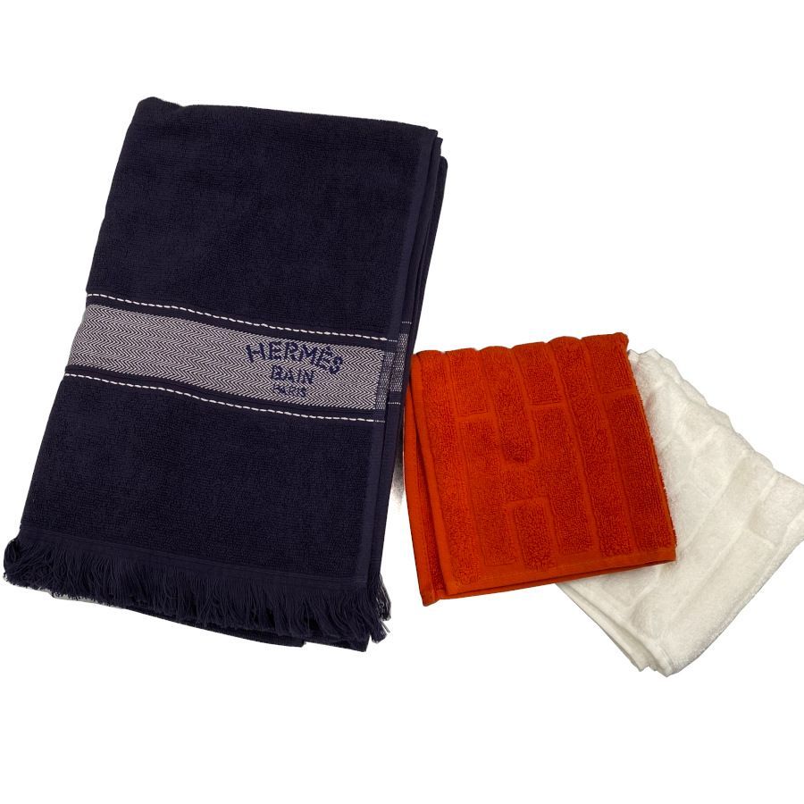 新品】 エルメス HERMES ビーチ ハンド バス タオル タオルセット 大判 