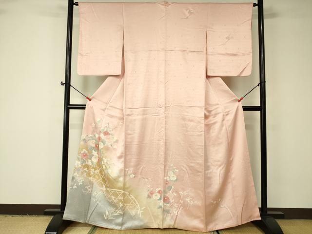 平和屋着物○訪問着 駒刺繍 花籬文 暈し染め 正絹 逸品