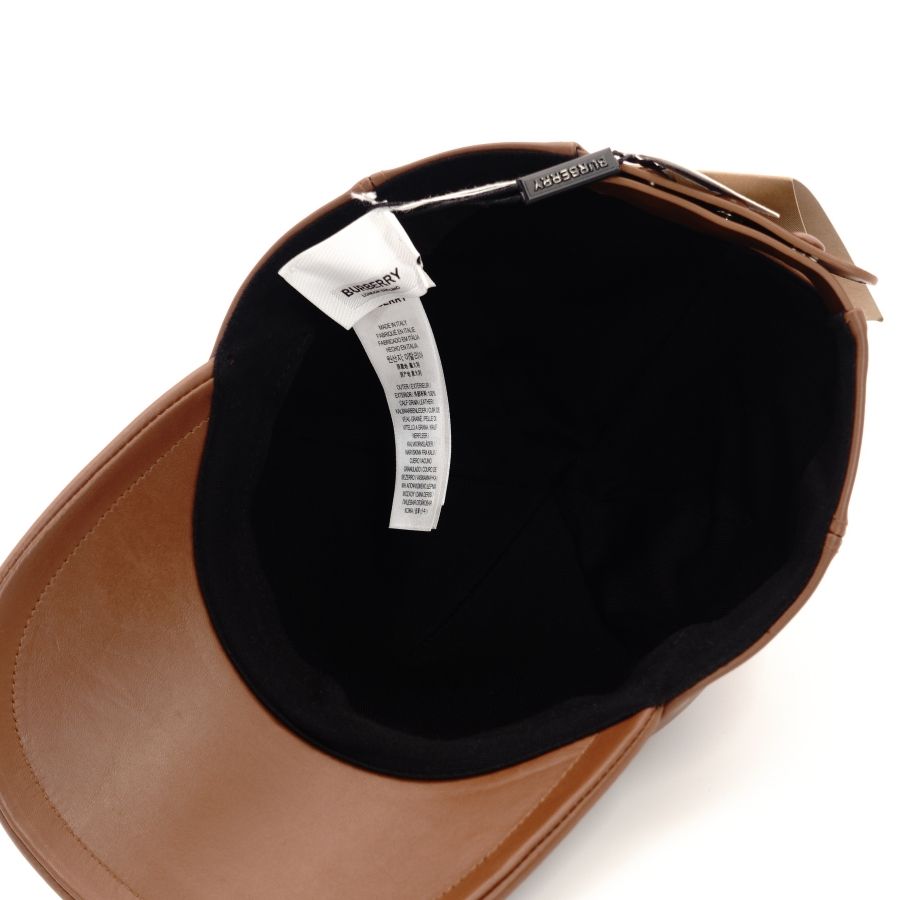 未使用 バーバリー BURBERRY TBロゴ レザー キャップ 帽子