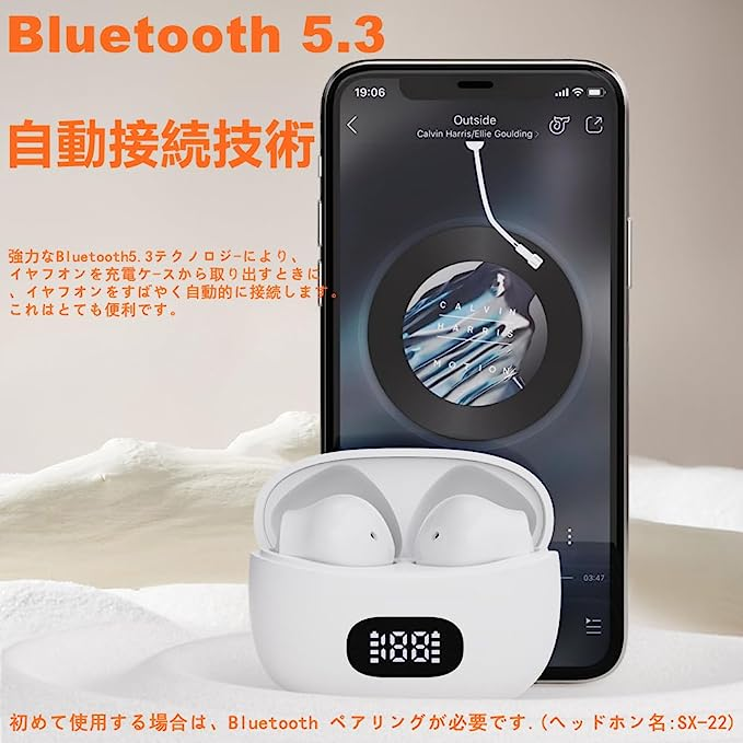 最新ブルートゥースイヤホン EDR Bluetooth5.3搭載 カルナ型 自動