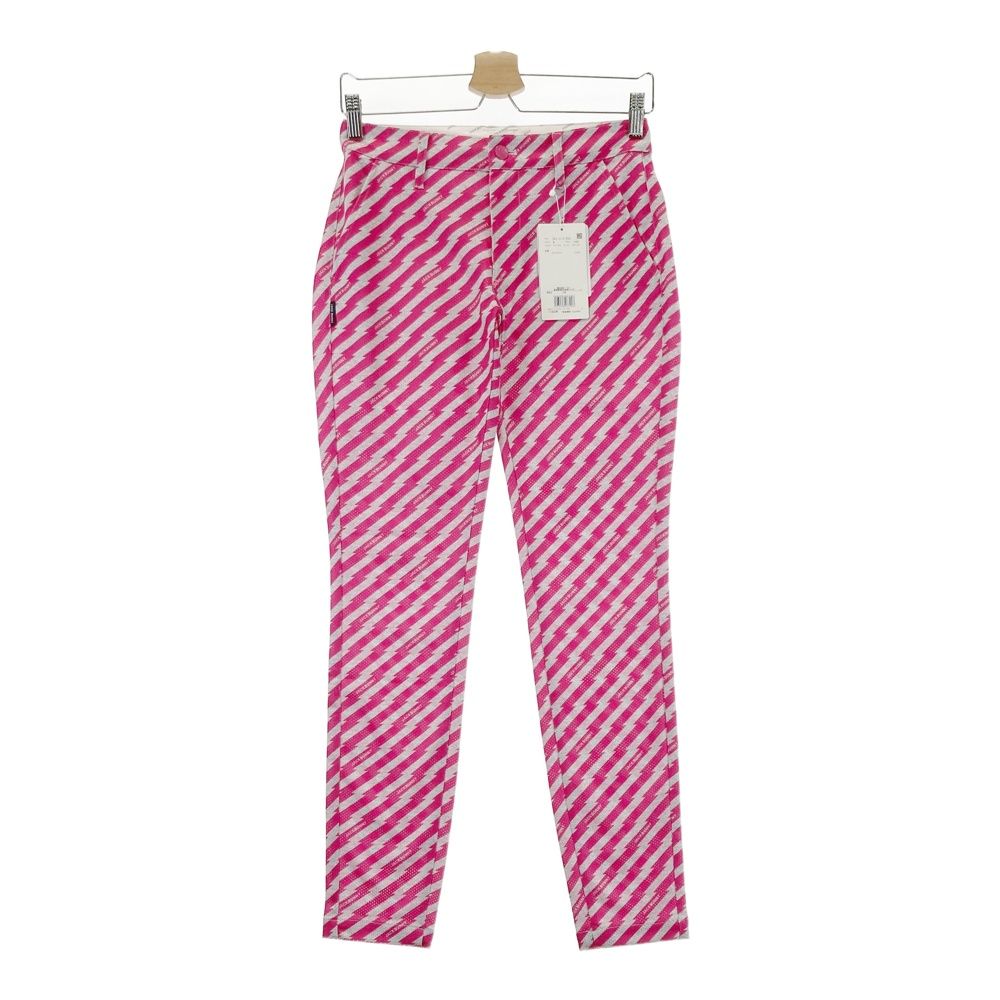 サイズ 0 JACK BUNNY ジャックバニー メッシュ ロングパンツ 総柄 ピンク系 240101541957 ゴルフウェア レディース ストスト