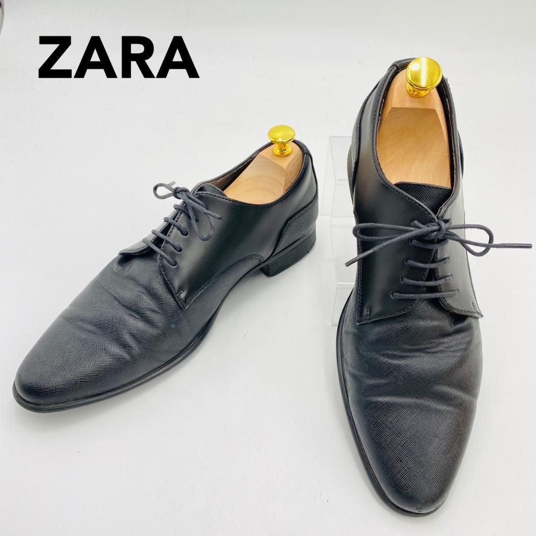 ZARA MAN ビジネスシューズ プレーントゥ レースアップ 42 ブラック