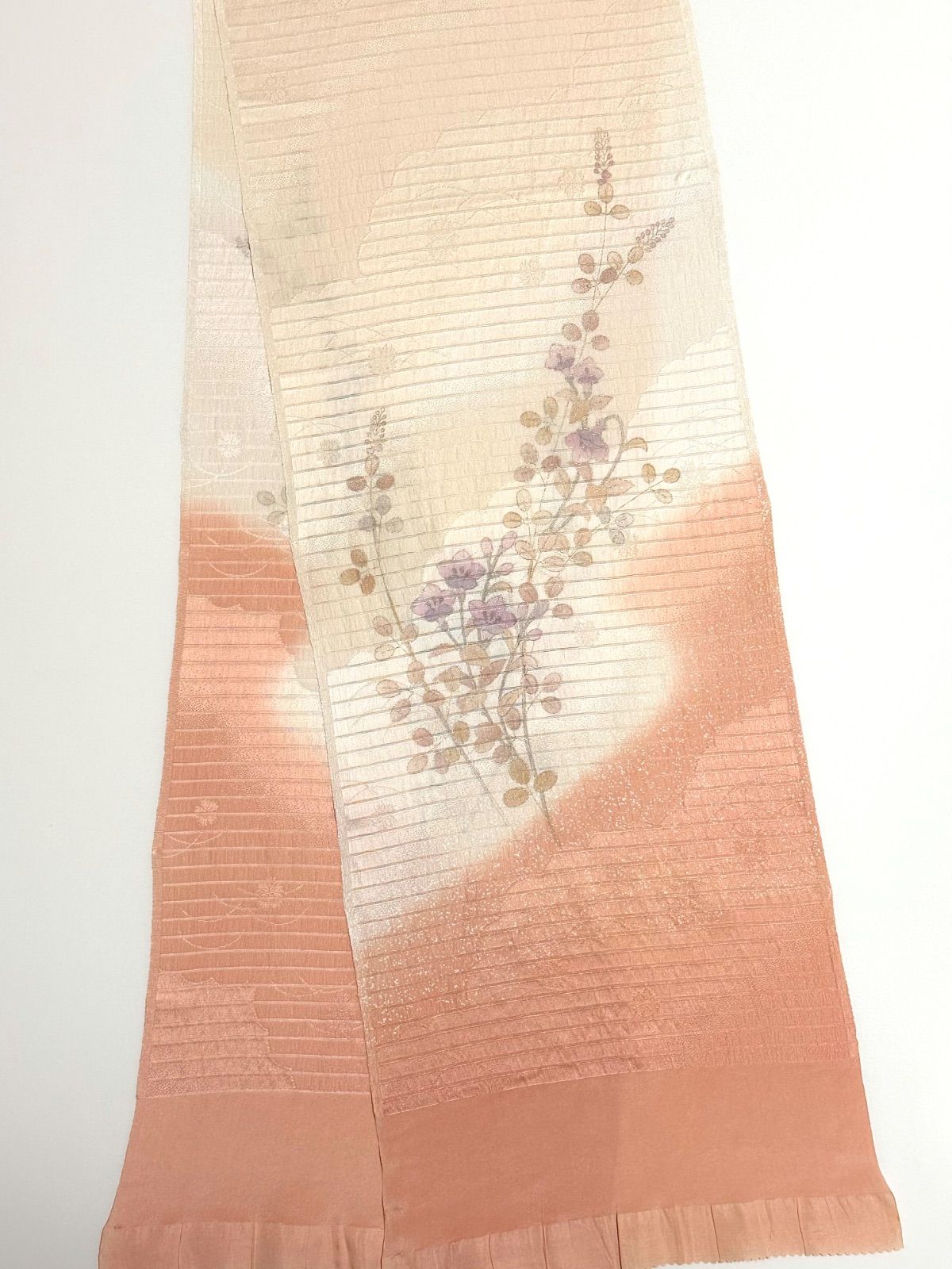 夏物 駒絽 訪問着・紗袋帯・帯揚げ・帯〆４点セット（正絹）未使用＜HH2004＞ 一点限り 帯揚げ 帯締め 2点セット まとめ売り 夏物 絽 地紋