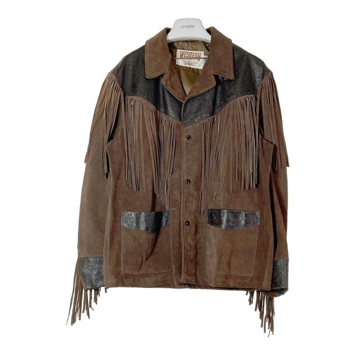 Schott ショット WESTERN フリンジ レザージャケット スウェード ブラウン size42