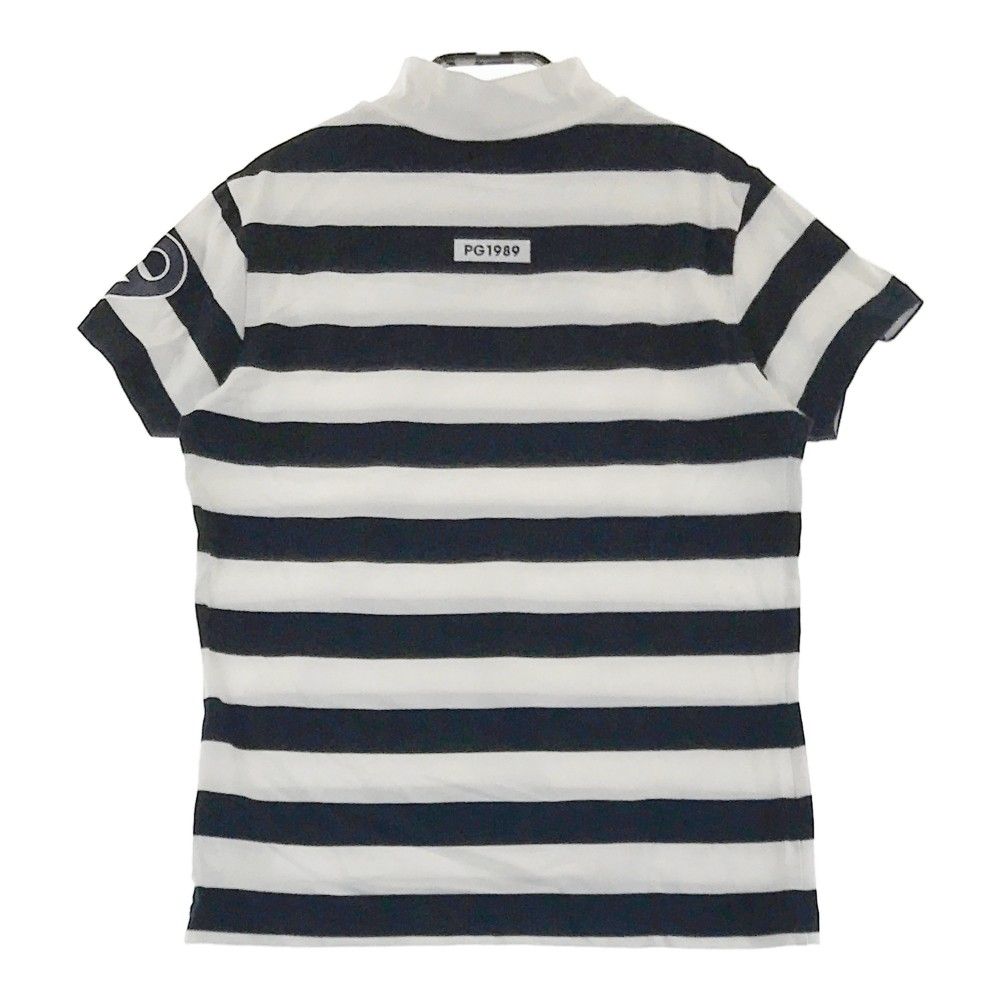 パーリーゲイツ　ネイビーボーダー　半袖ハイネックカットソー　サイズ1 パーリーゲイツ ネイビーボーダー 半袖ハイネックカットソー サイズ1
