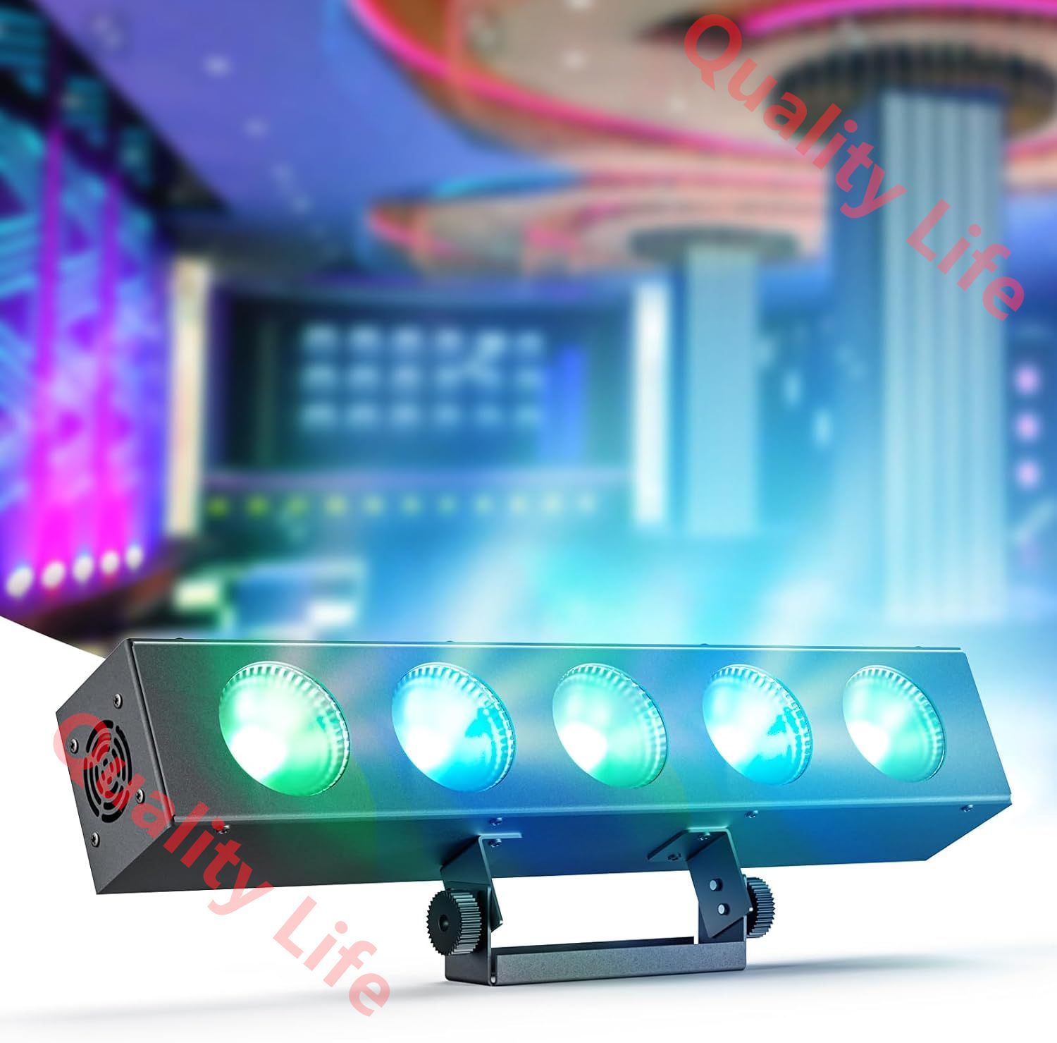 60W ステージライト 舞台照明 5 LED 4 in 1 RGBWウォッシュライト COB ステージライト パーティーライト DMX512 - 音声制御モード DJ ライトストリップ ディスコ 結婚式 屋内|屋外 DJ に最適 47.2*8*8.2cm