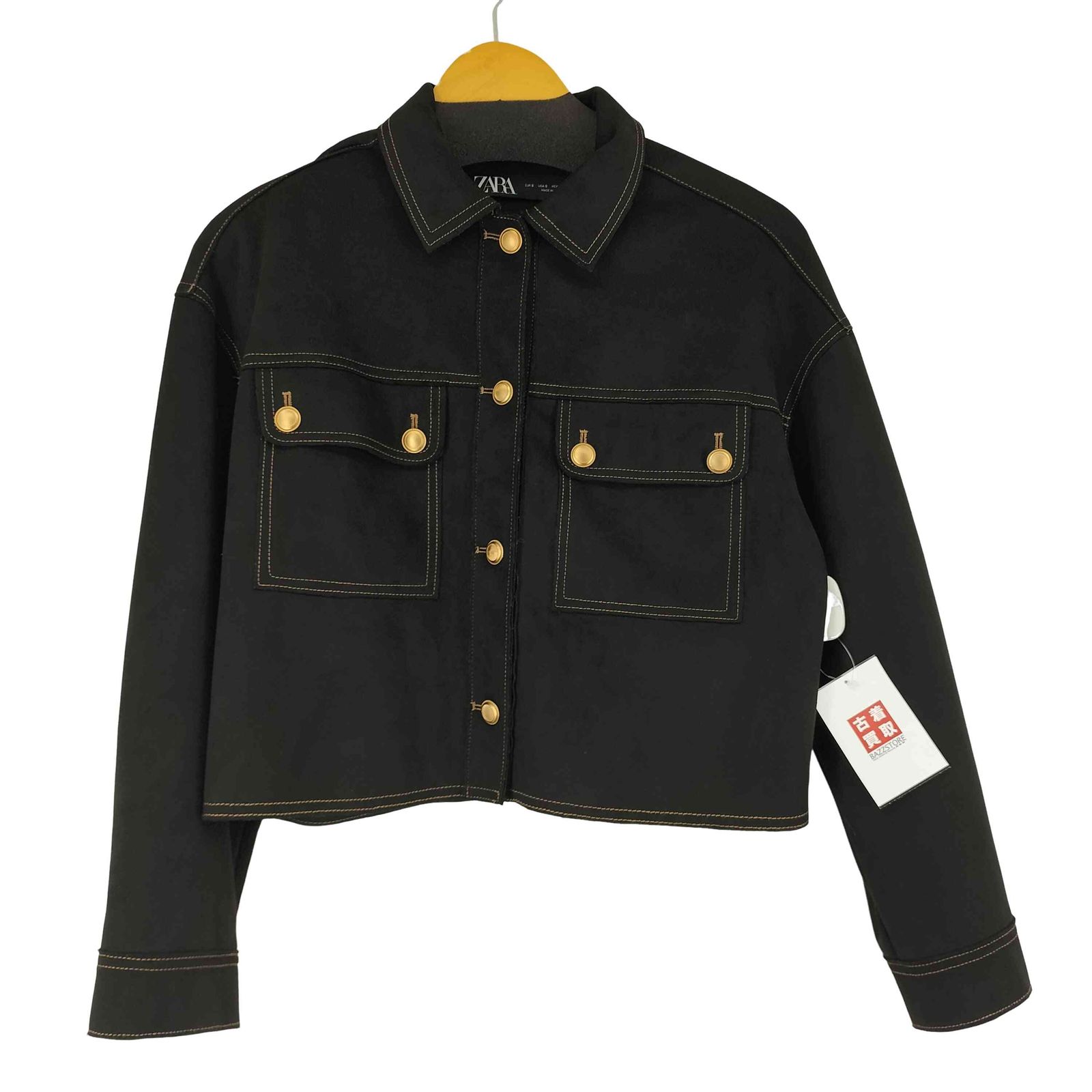 ザラ ZARA コントラストトップステッチ入りジャケット レディース 