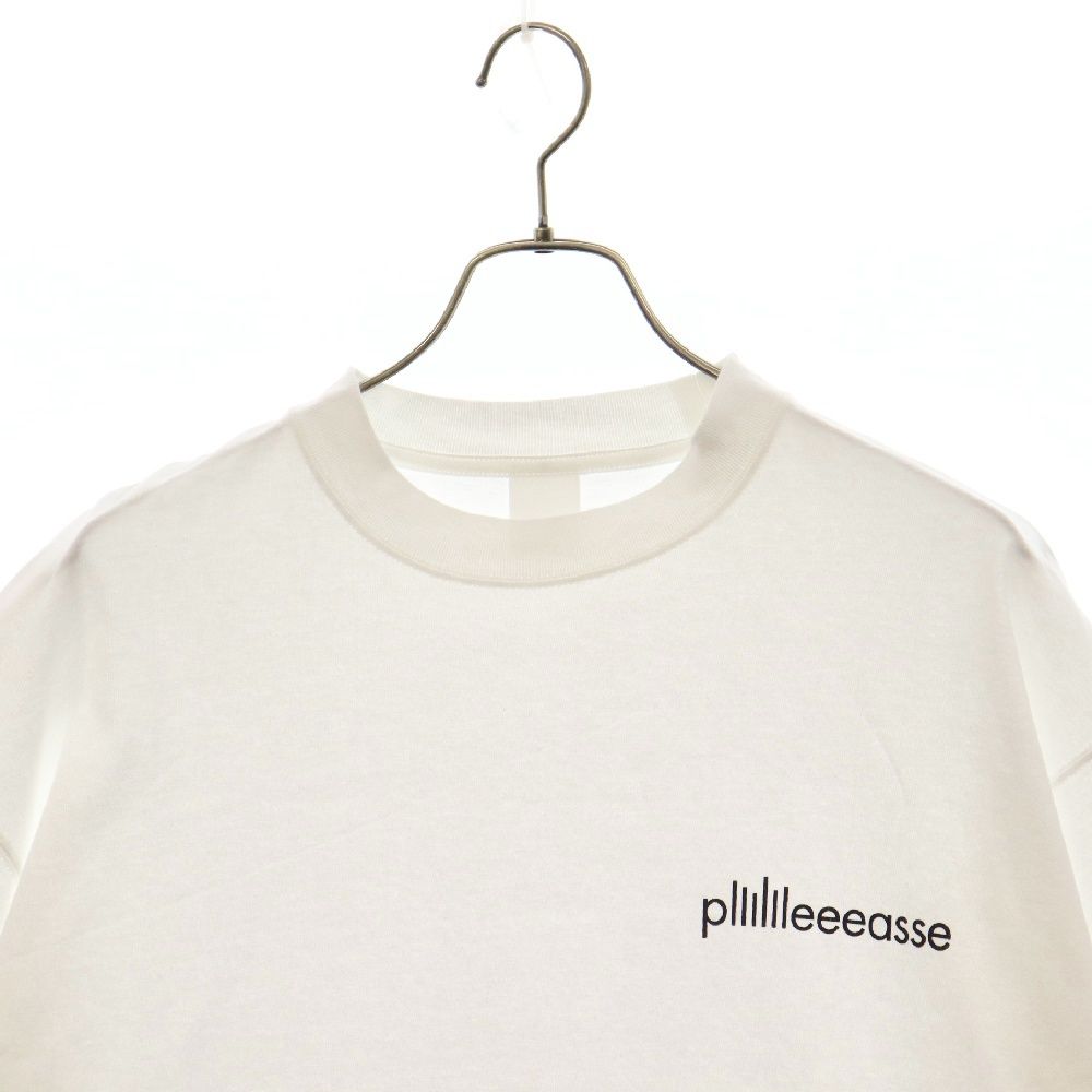 plllllleeeasse (プリーズ) ロゴプリント クルーネック半袖Tシャツ 