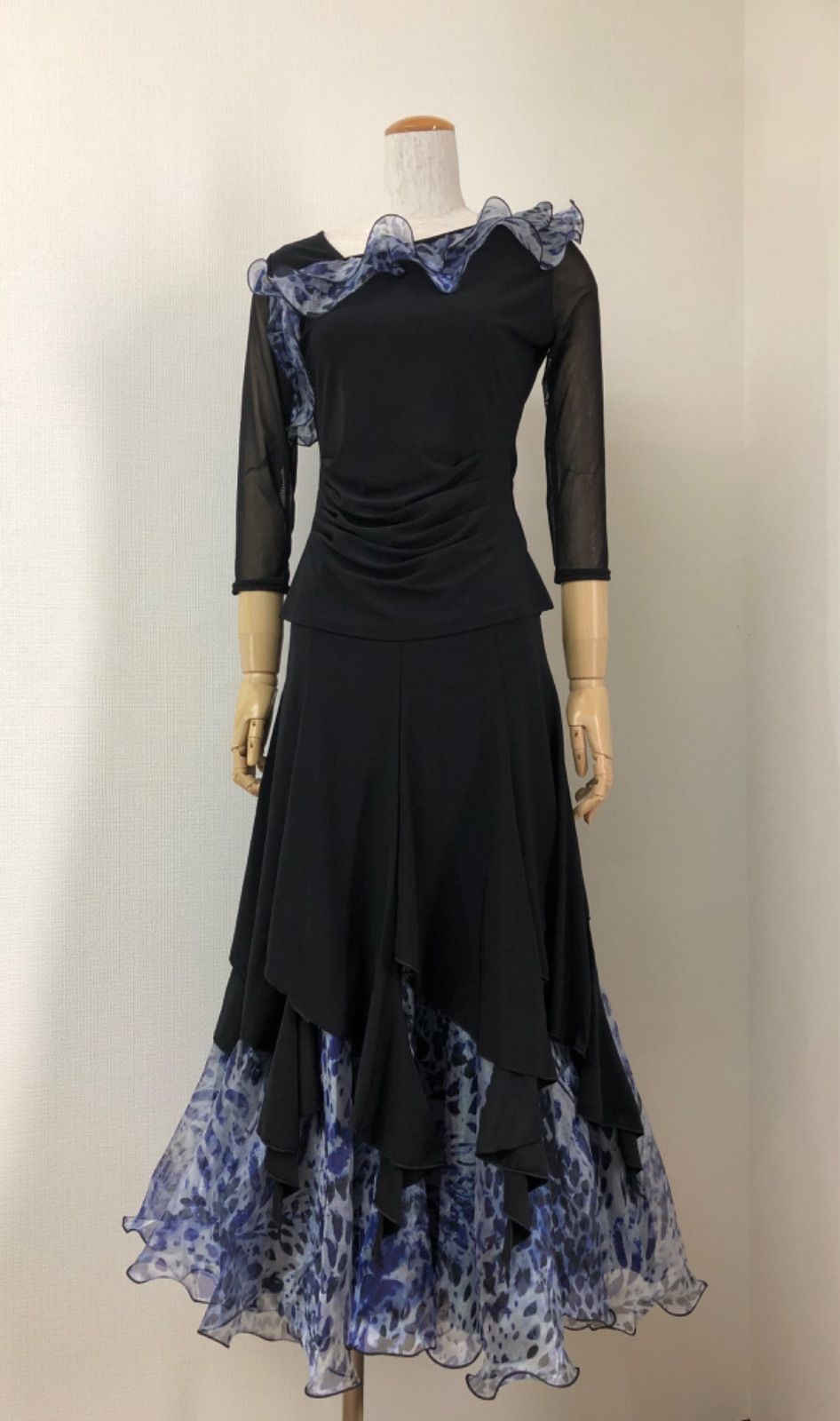新品》社交ダンス オーガンジーミックス セットアップドレス