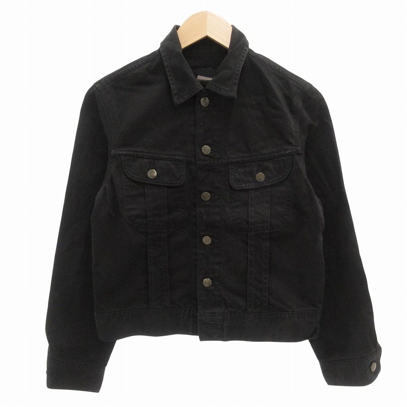 Lee 黒 デニムジャケット Gジャン　ブラック　ほぼ未使用　美品 リー LEE デニムジャケット Gジャン ブルゾン ロゴボタン S 黒