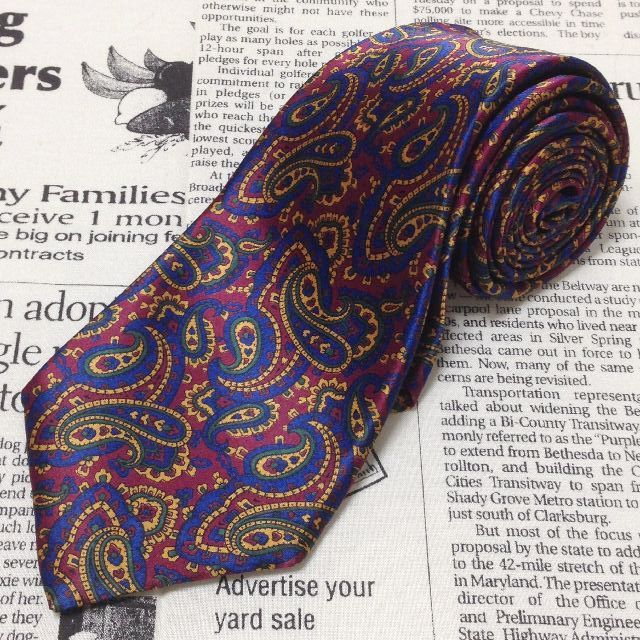 ディオール Dior クリスチャンディオール Christian Dior 微光沢 ネクタイ シルク ペイズリー柄 ミックス I-006916 ゆうパケット