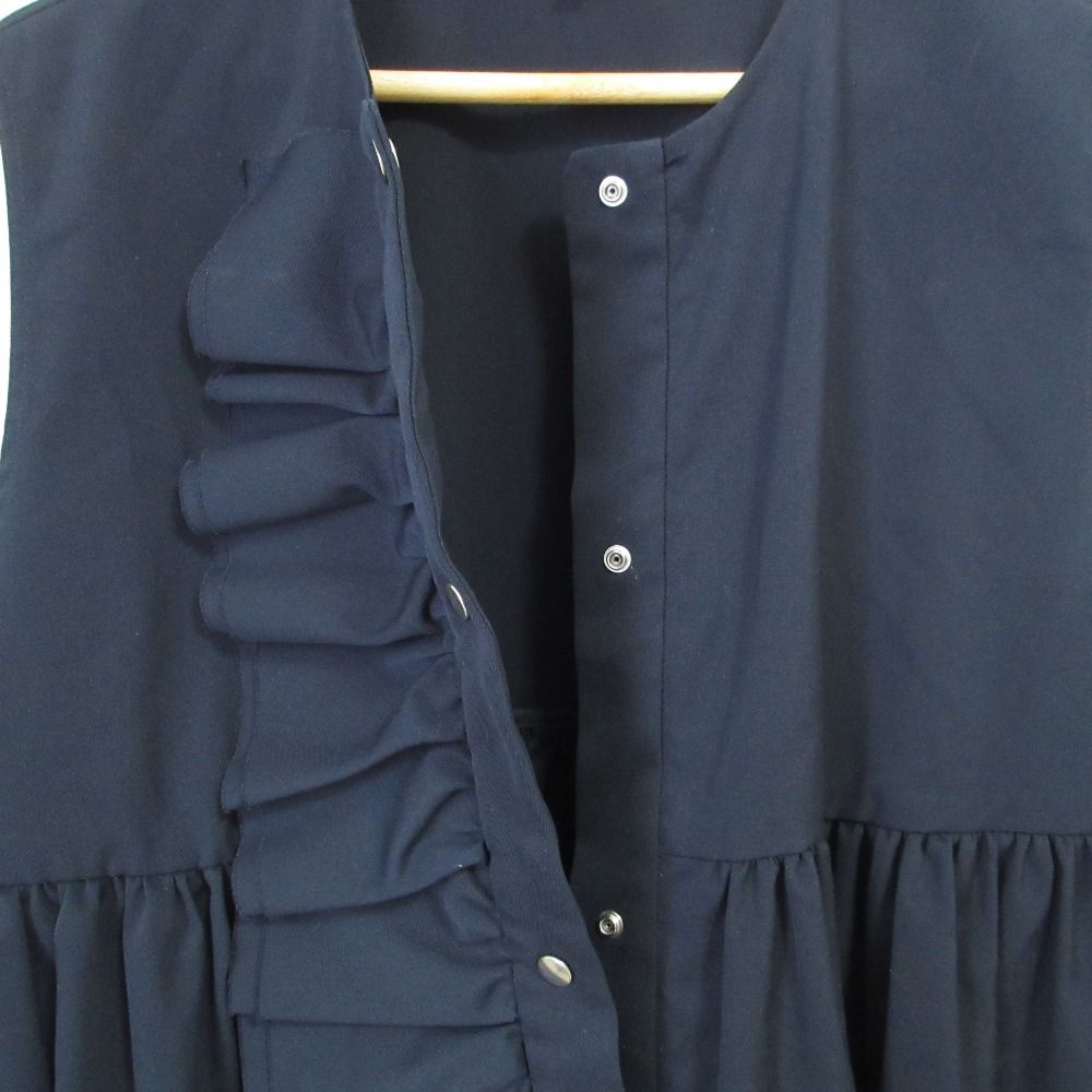 ヨリ YORI ダブルクロスフリルジレ 38 ネイビー yori ヨリダブルクロス