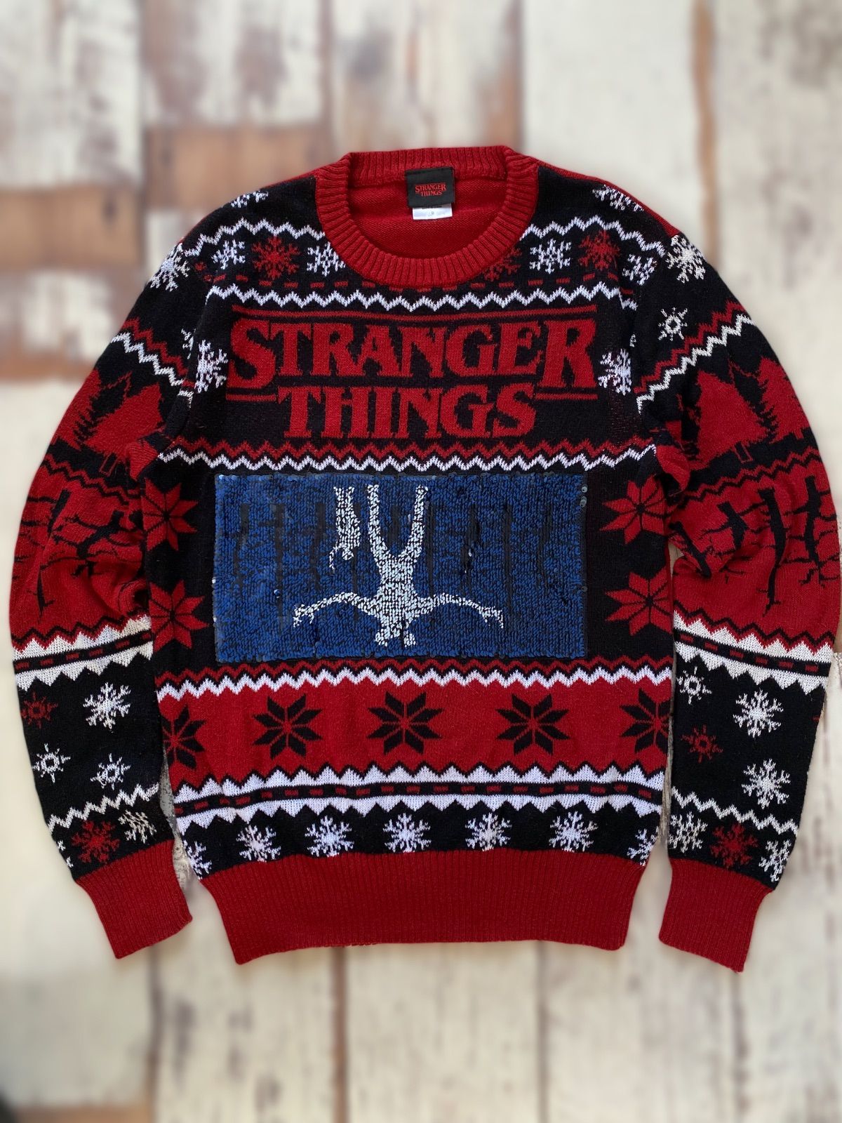 ストレンジャーシングス コラボ アソートモチーフニット セーター