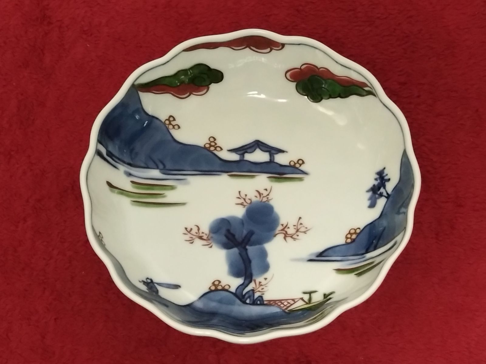 有田焼 染錦山水絵