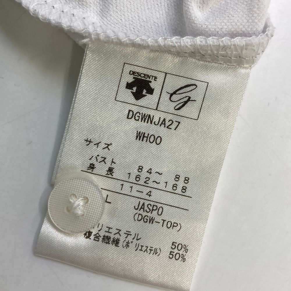 【未使用】descente ゴルフウェア ホワイト/ブルー　サイズL サイズ：L DESCENTE GOLF デサントゴルフ 半袖ポロシャツ