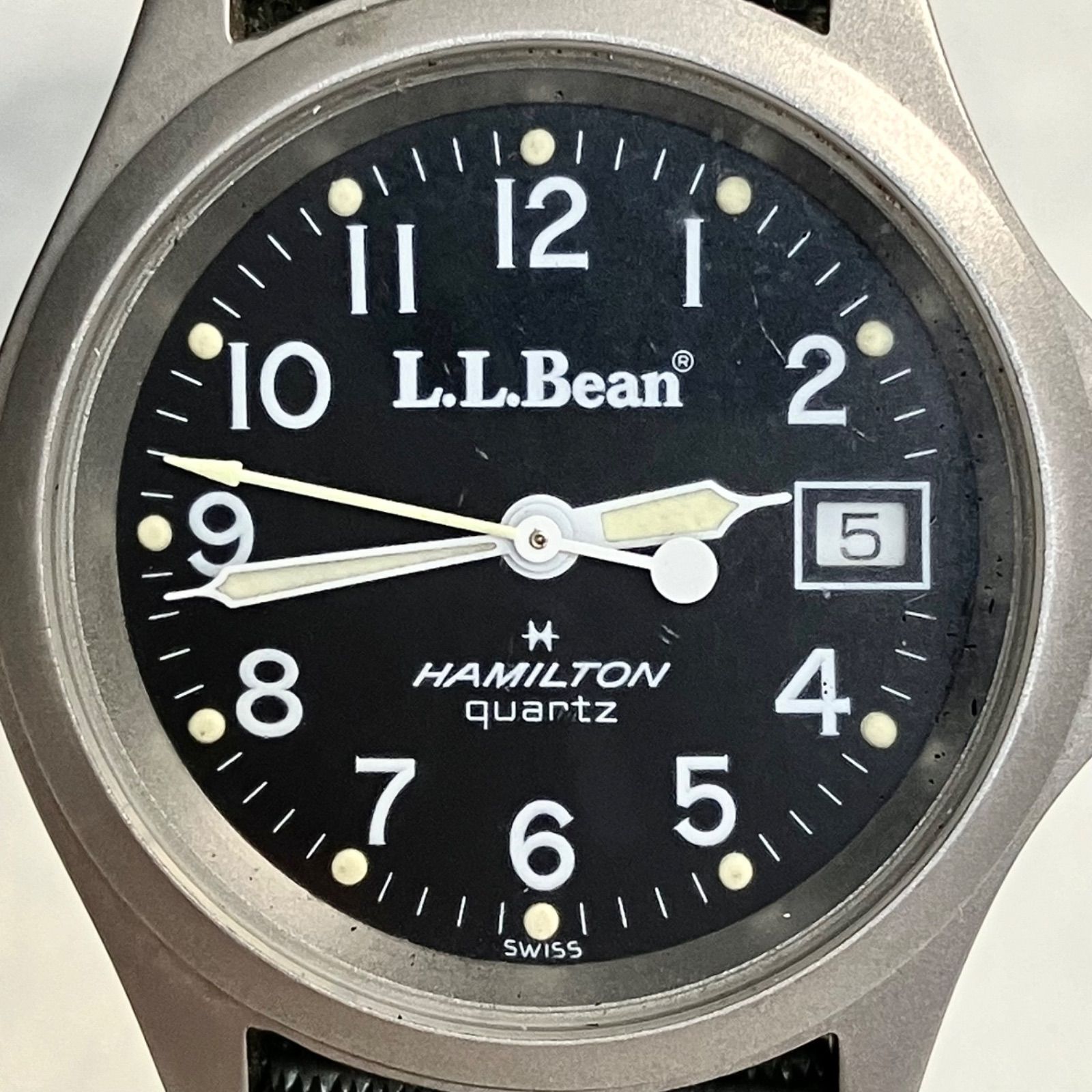 貴重⭐️ LL Bean×HAMILTON KHAKI】 LL BeanとHAMILTONのコラボ 年式1980年代 初期モデル HAMILTON  9771 クォーツ フィールドウォッチ リュウズガード （AYA） - メルカリ