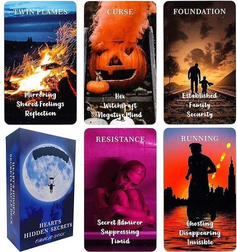 QCFQCFTwinFlameLoveOracleカードハート隠し秘密オラクルデッキ初心者向け78枚のタロットカード心の空間の真実を明らかにするのに役立ちます