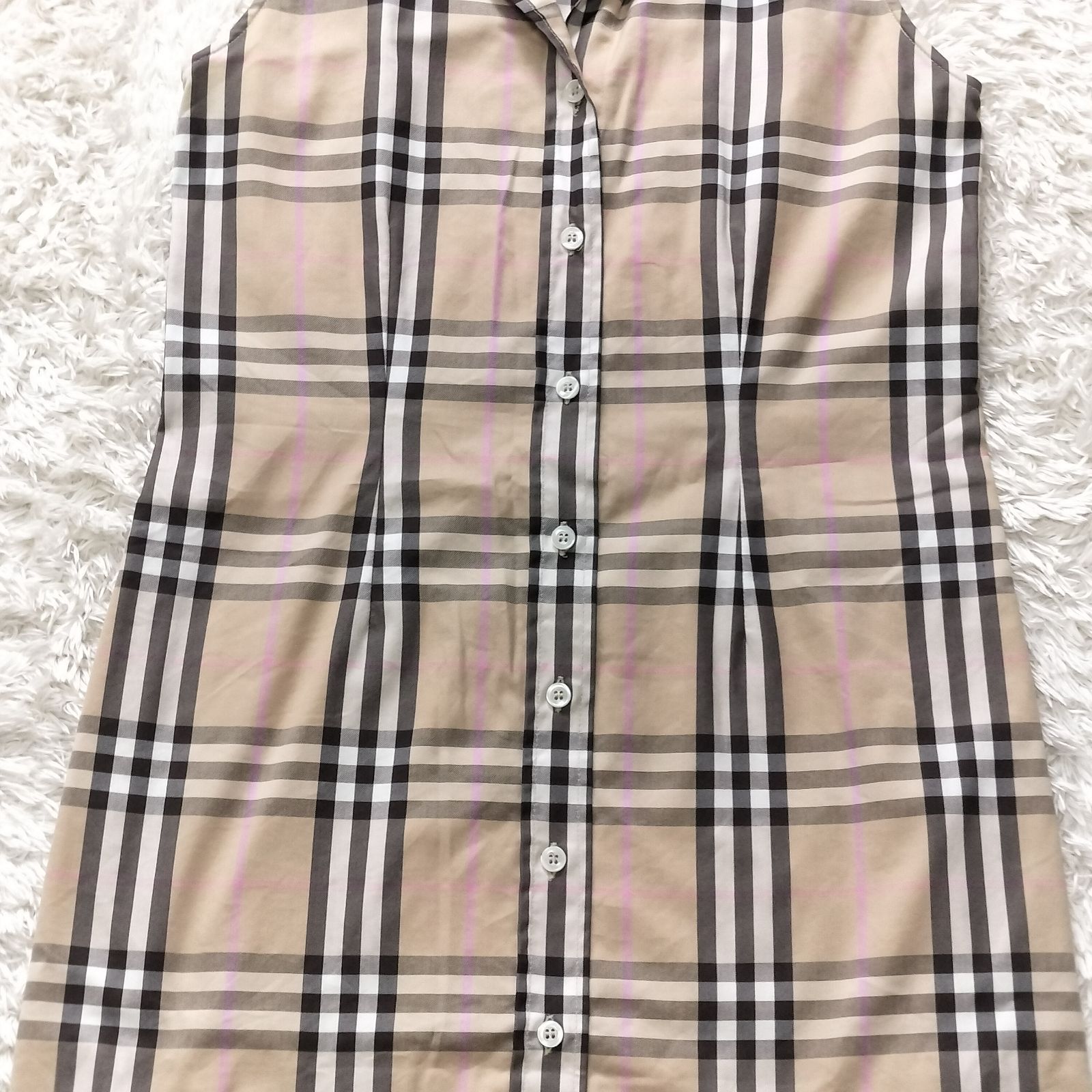 BURBERRY LONDON シャツワンピース ノースリーブ ノバチェック XS