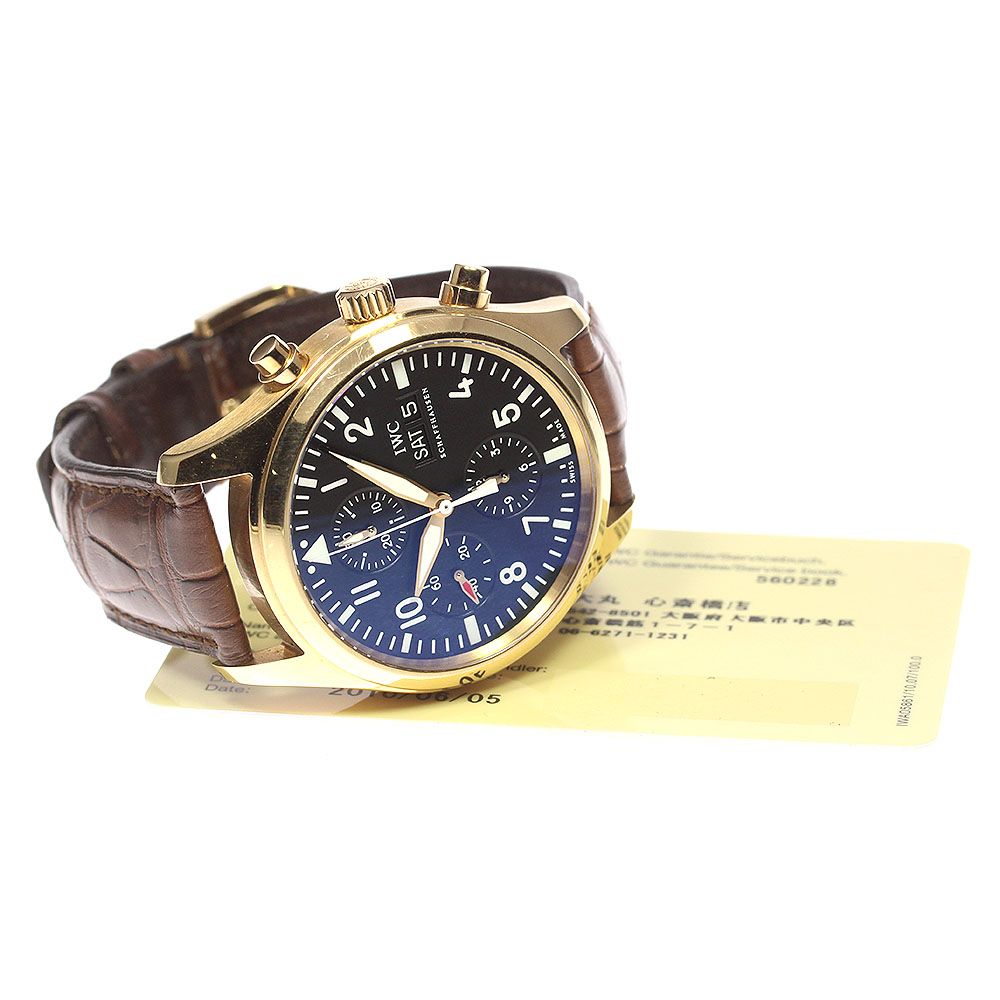 IWC IWC SCHAFFHAUSEN IW371713 K18PG パイロットウォッチ デイデイト クロノグラフ 自動巻き メンズ保証書付き_804275