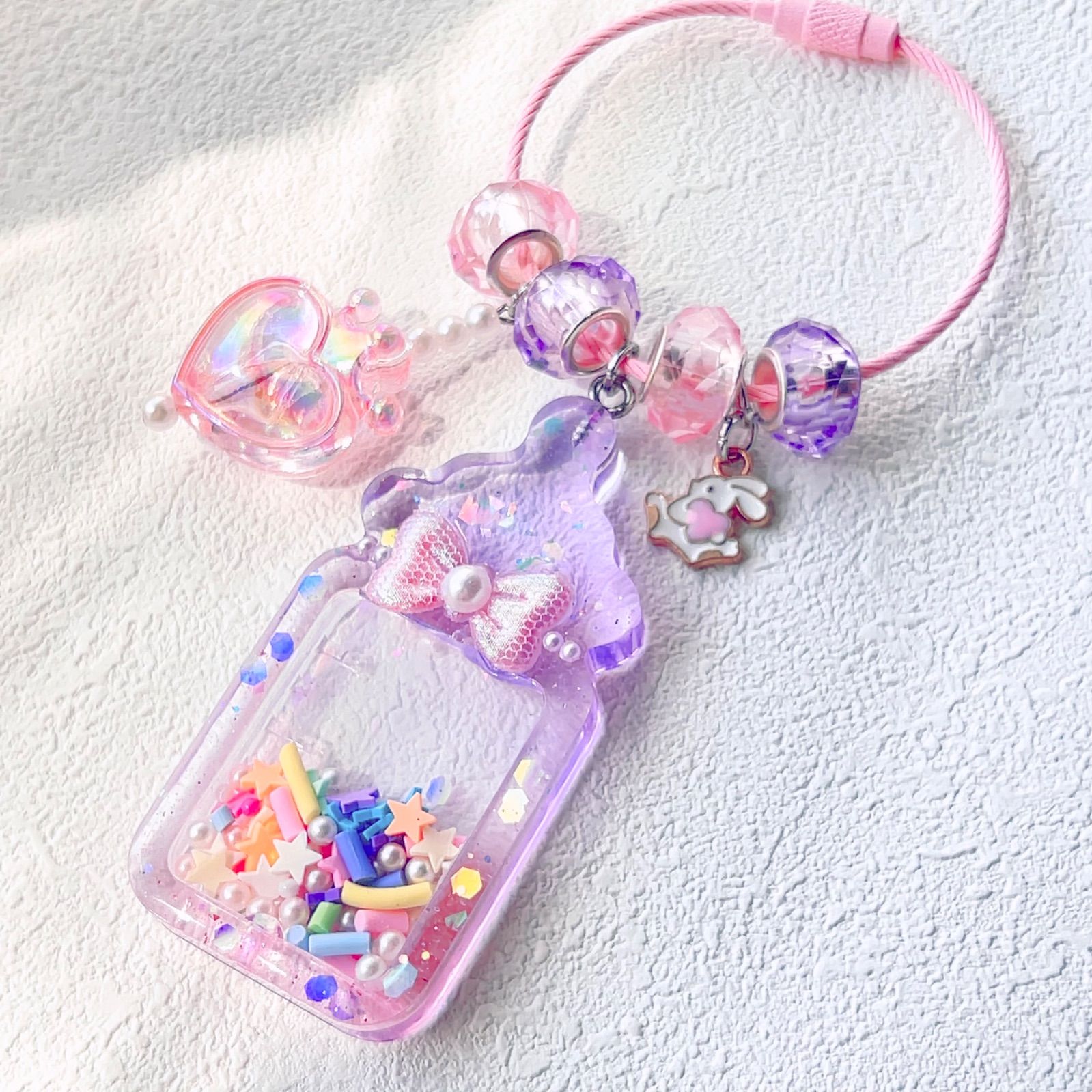 ゆめかわカラーの哺乳びん♡】キーホルダー キーチェーン レジン