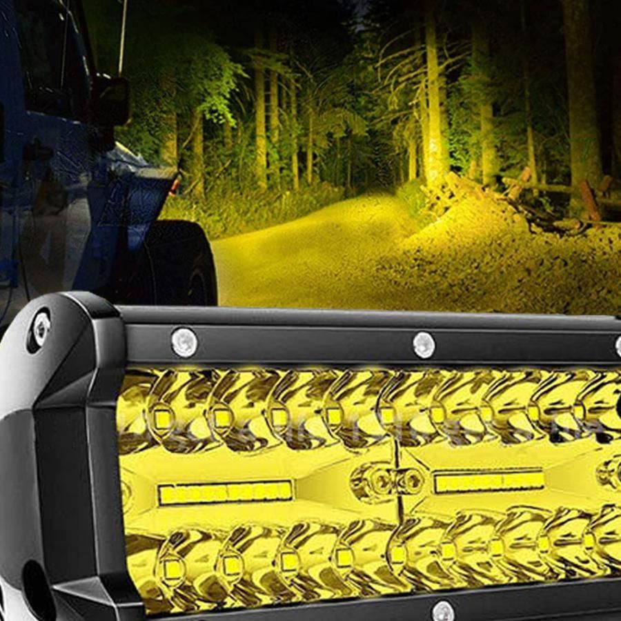 送料無料● 20インチ LED ワークライト 作業灯 420W イエロー 照明 トラック トラクター SUV ボート 建設機械 工事現場  12V/24V兼用 1個