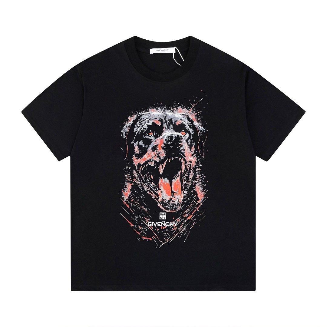 ジバンシー Givenchy 24ss クラシックドッグヘッドプリント ブラックTシャツ 半袖