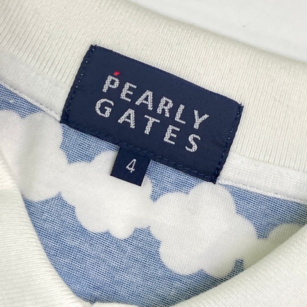 サイズ：4 PEARLY GATES パーリーゲイツ 半袖ポロシャツ 雲×ボーダー柄