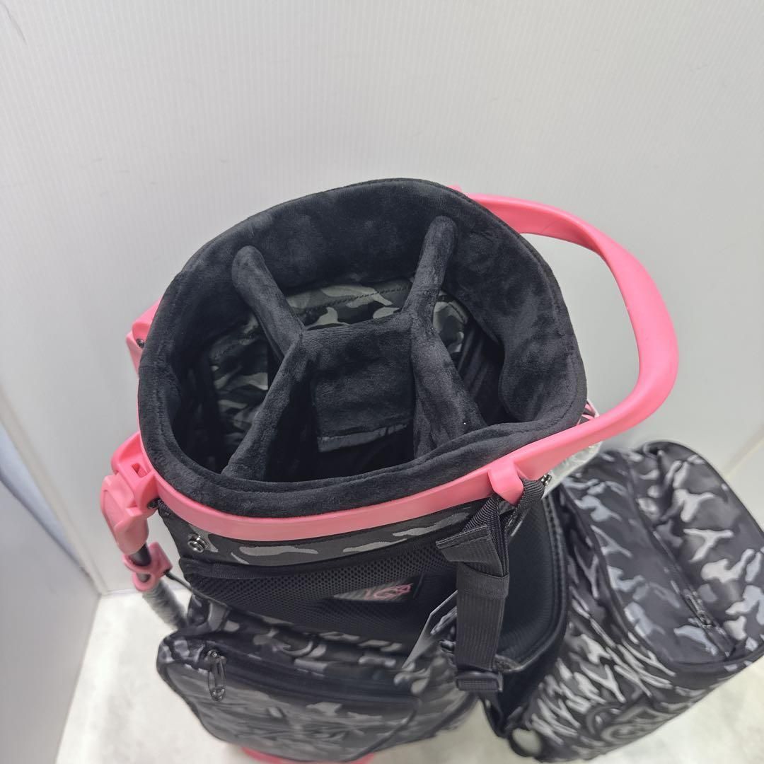 新品未使用 オムニックス スタンドバッグ カモ/ピンク 8.5型 迷彩柄