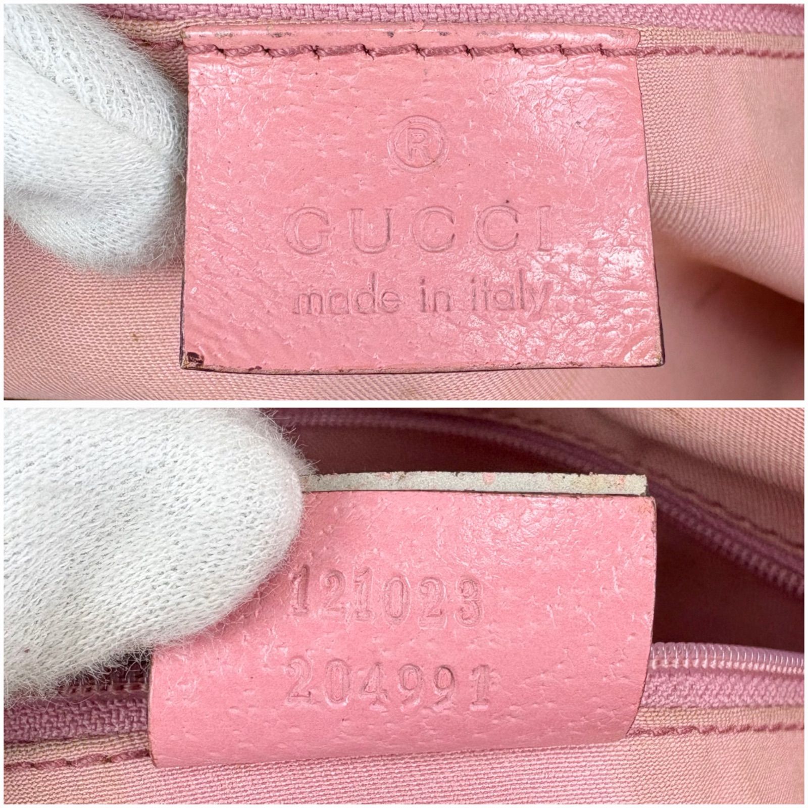 グッチ GUCCI トートバッグ GGキャンバス ピンク ブラウン ショルダーバッグ 肩掛け