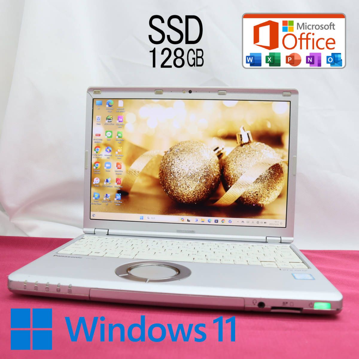 中古高解像パソコン M.2 SSD128GB☆CF-SZ6 カメラノートPC37 - タブレット