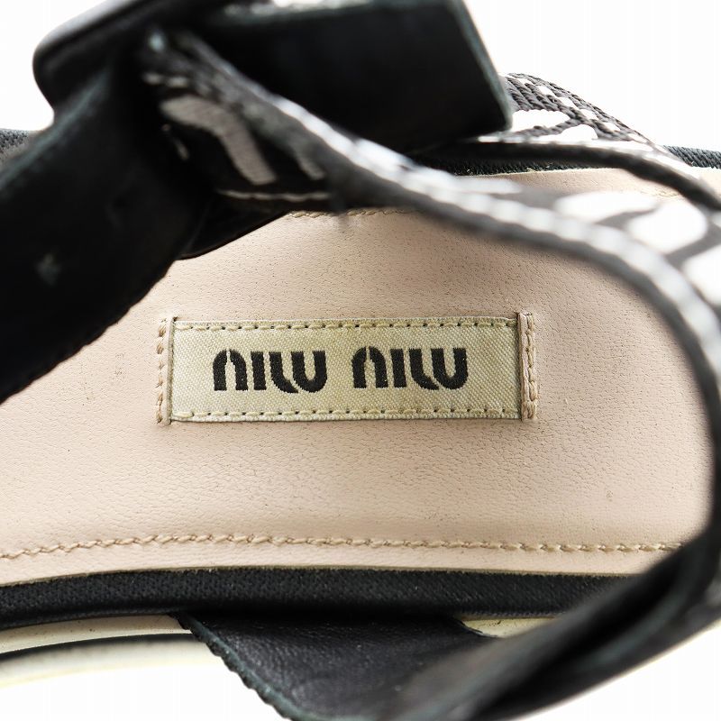 ミュウミュウ MIU MIU スポーツサンダル ロゴ マテラッセレザー ダブルストラップ フラットサンダル 5X135E 88T 002/36