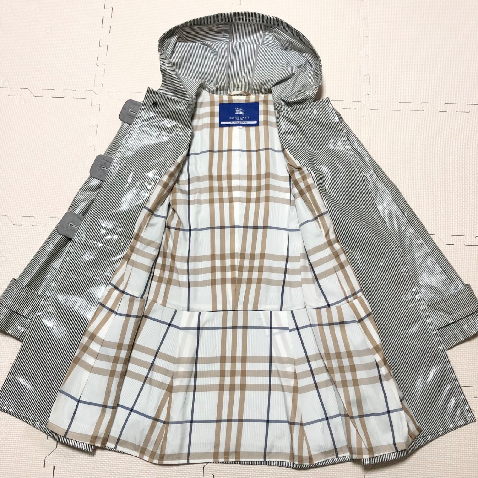 希少】バーバリーブルーレーベル 裏地ノバチェック アンゴラ