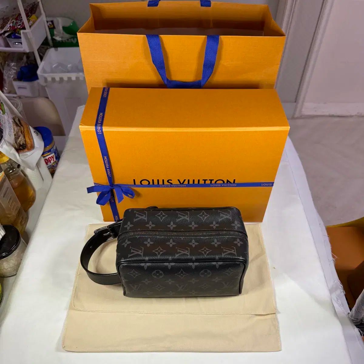 ルイヴィトン ロック 돕 キット モノグラム エクリプス ポーチ クラッチバッグ