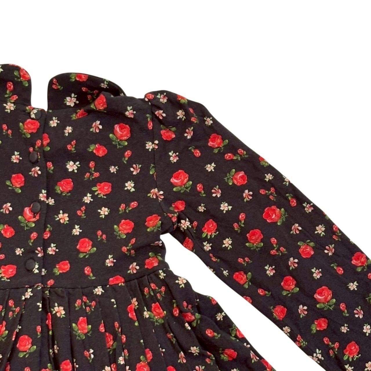 DOLCE&GABBANA ドルチェ&ガッバーナ 花柄ワンピース 黒 ワンピース 