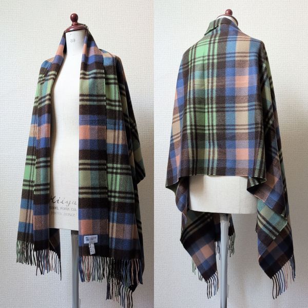 ジョンストンズ Johnstons カシミヤ大判ストール アングローバルショップ別注 ブラウン系 250513-27