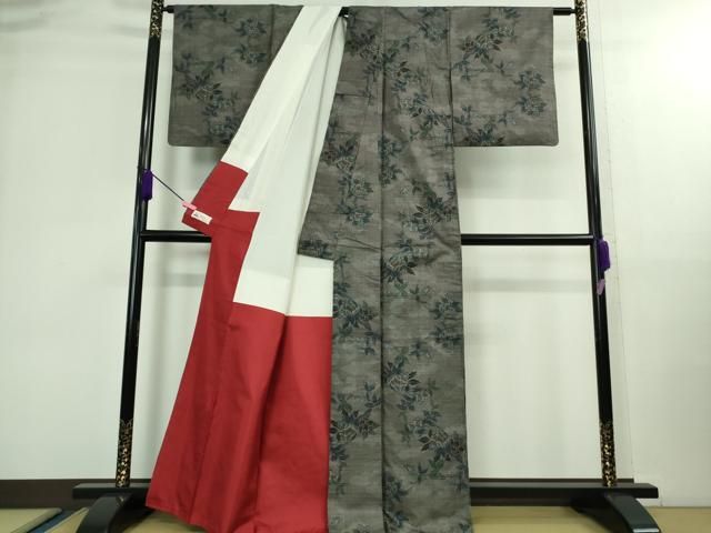 平和屋着物 上 本場大島紬 9マルキ 枝花文 やまと誂製 DZAB0115kh5