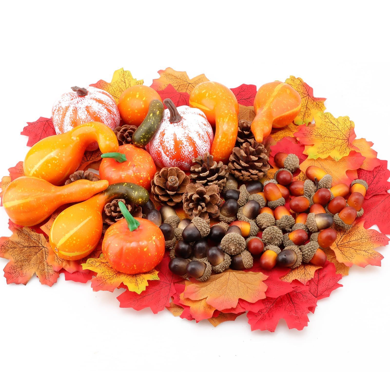 飾り かぼちゃ 置物 季節の飾り 手のひらサイズ 人工カボチャ 紅葉 造花 楓の葉 秋の装飾 感謝祭 パーティー 店舗 イベント 結婚式 リース DIY 撮影小道具 Halloween decoration ミニカボチャ