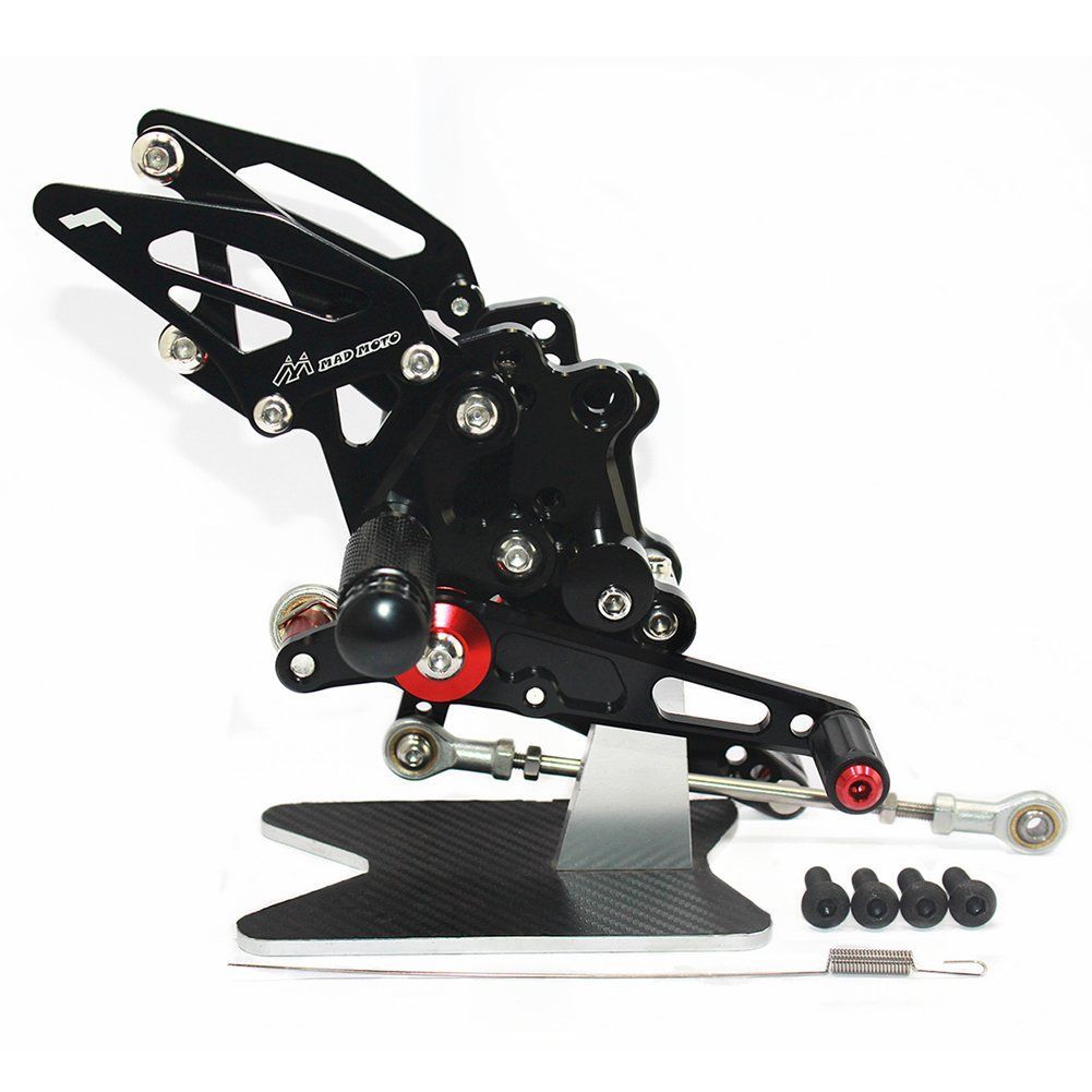 Color ブラック -17 バイク用バックステップ 調整式 CNCリアセット 適合車種 EX250L ブラック