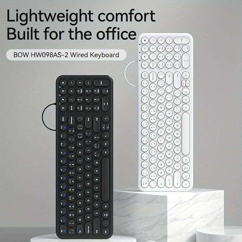 有線キーボード 超薄型静音ラウンドキーキャップ ノートパソコン デスクトップコンピュータ USB オフィス キーボード部品 7NNO914