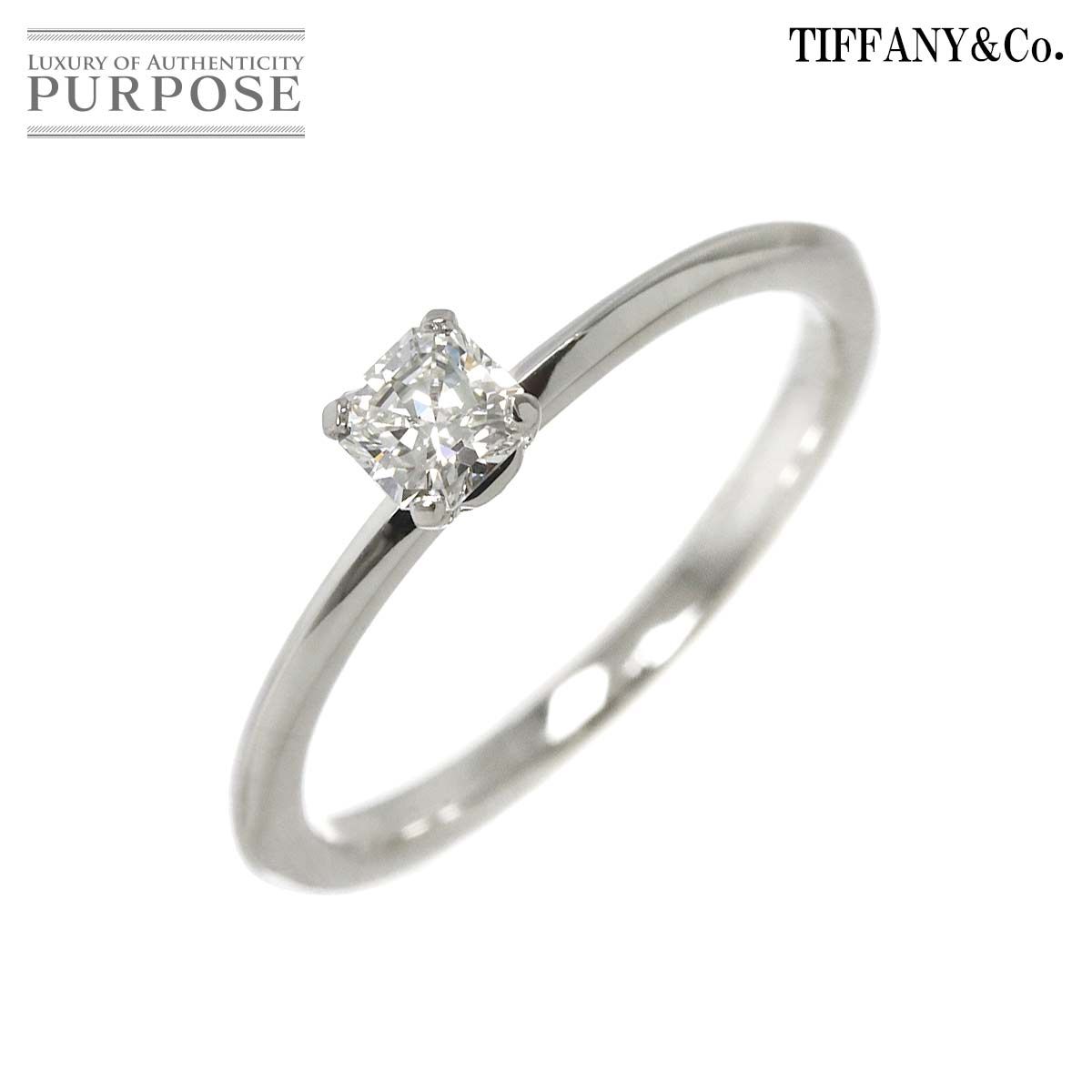ティファニー TIFFANY-Co. トゥルー 8号 リング ダイヤ 0.20ct Pt プラチナ 指輪 Diamond Ring 90282446