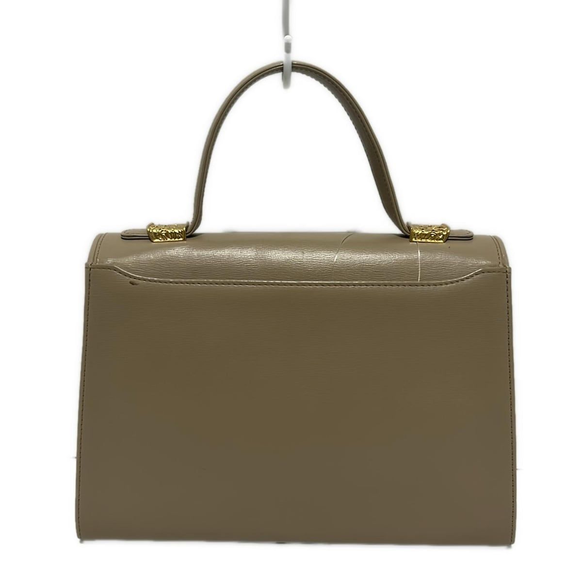 【美品】ミラショーン　ハンドバッグ　ベージュ　自立型　0483 mila schon(ミラショーン) ハンドバッグ美品 - ベージュ レザー