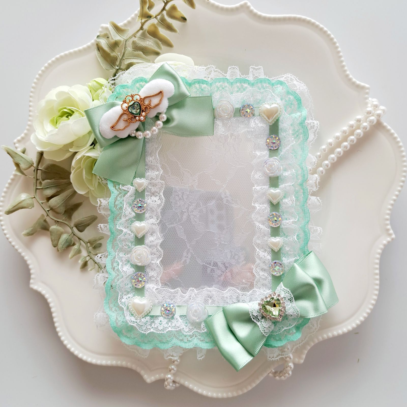 硬質ケース 硬質デコケース デコ硬質ケース ミントグリーン ライト